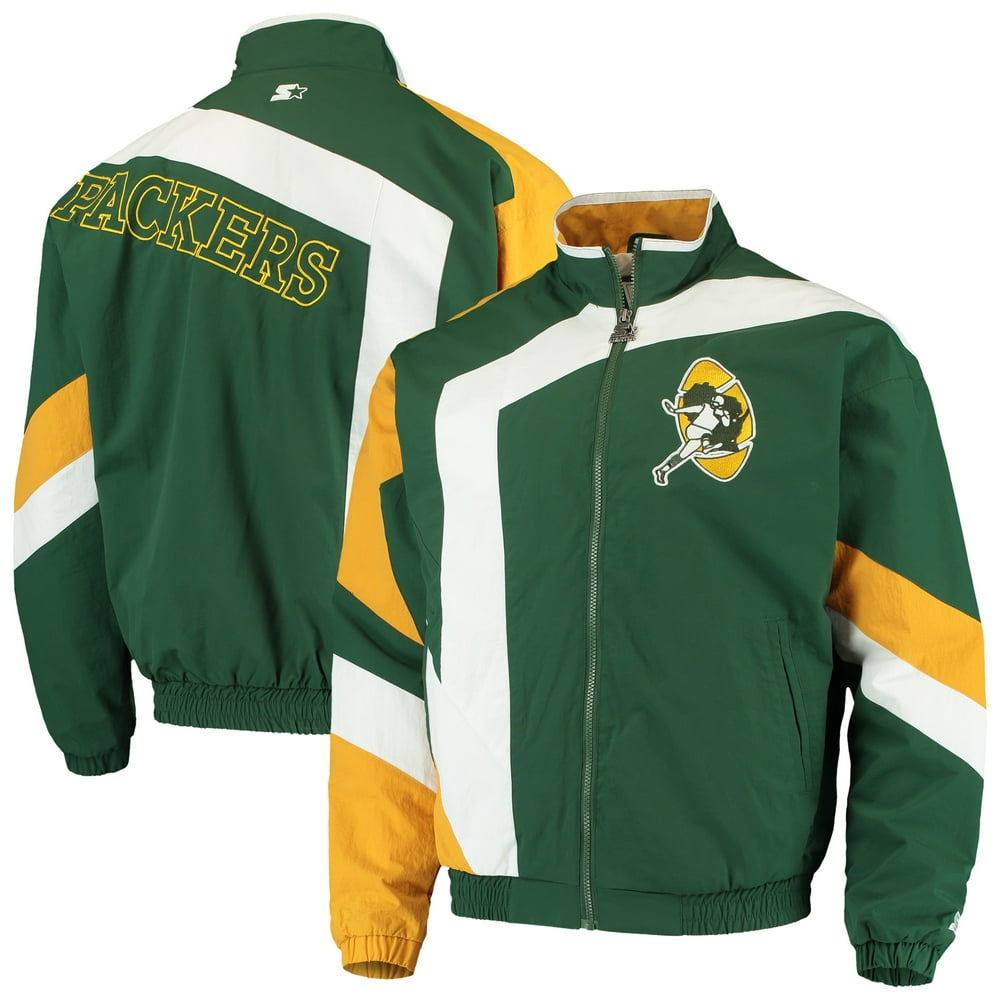 Green Bay Packers Starter Throwback Star FullZip Jacket Green/White