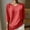 Red, variant on Womens 3/4 Length Sleeve Solid Tops Knit Sweater Pullover Plain Casual Round Neck Shirts Ladies Basic Tees Spring Blouses