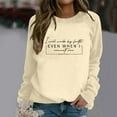 thumbnail image 2 of XIAOCHA Women's Letter Sweatshirt Loose Crew Neck Pullover Top Warm Comfy Casual Daily Wear Sweatshirts, 2 of 4
