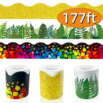 Bulletin Board Border Trim Decorations Confetti Scalloped Rolled Classroom Decoration for School Teacher Classroom Supplies 3Rolls 177ft Set2