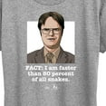 thumbnail image 3 of The Office - Dwight Fact Faster Than 80 Percent All Snakes - Women's Short Sleeve Graphic T-Shirt, 3 of 5