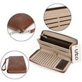 thumbnail image 3 of UTO Wallets for Women PU Leather Zip Around Clutch Purse Card Holder Large Capacity Ladies Phone Wristlet(Retro Brown), 3 of 7