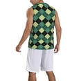 thumbnail image 2 of Sikiie Green Squares Basketball Jersey Reversible Men's Mesh Athletic Sports Shirts Training Practice S-4XL3X-Large, 2 of 6