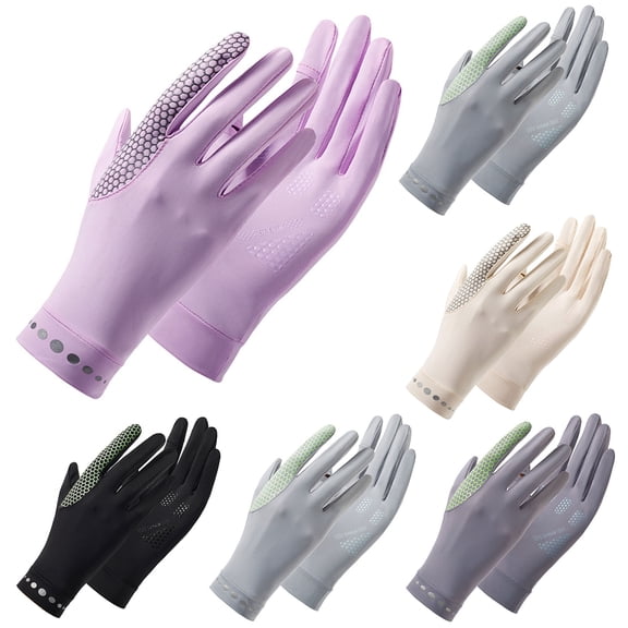 D GROEE 1 Pair Women UV Sun Gloves Full Finger Touchscreen Non Slip Gloves Breathable Summer Outdoor Gloves for Women