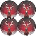 thumbnail image 2 of GZHJMY Christmas Red Elk Placemats Set of 4 Non-Slip Heat Resistant Dining Table Place Mats Washable Kitchen PVC Weave Table Mats Table Mat, 2 of 7