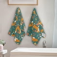 thumbnail image 3 of Autumn Orange Fox Flower Hand Towels 2 PCS, Kitchen Towel Ultra Soft and Highly Absorbent,Decorative Fingertip Face Towel for Bathroom Hotel, 28.3"x14.4", 3 of 5