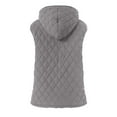 thumbnail image 4 of Karoyedx Puffer Coat for Women Puffer Vest Women Winter Warm Quilted Sleeveless Jackets with Pockets Fall Fashion Zip Up Puffy Coat Outerwear Grey Size,L, 4 of 6