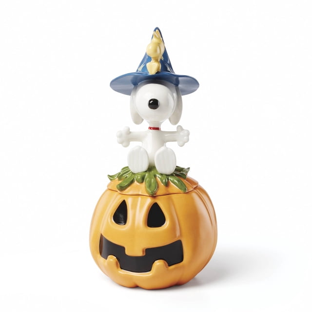 Plato para caramelos Lenox Great Pumpkin Snoopy con tapa de porcelana, 25 cm