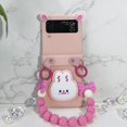 thumbnail image 1 of Cute Rabbit Étui Compatible avec Samsung Galaxy Z Flip 3/4, Étui Rigide Antichoc avec Bracelet et Charnière, 1 of 5