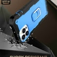 thumbnail image 7 of Dteck Back Case For Apple iPhone 13 Pro Max, Ring Stand Shockproof Hybrid Hard PC Soft Silicone Bumper Heavy Duty Shockproof Three Layer Drop Protective Girls Boy Cute Phone Case(Black+Blue), 7 of 7