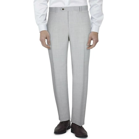 Tallia Mens Slim Fit Tic Wool Dress Pants 30W x 30L Light Grey - NWT $175
