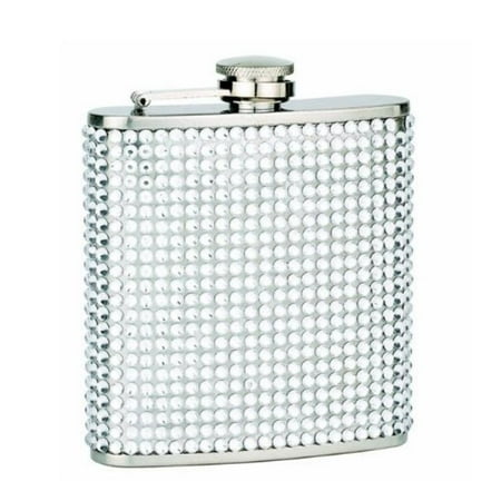 Wholesale Bling - FJX Wholesale HFL-SD006 6oz Silver Diamond Bling Flask
