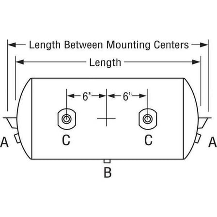 Velvac Air Tank,12-1/2 In H,125 psi 035107
