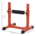 thumbnail image 3 of Soozier Bulgarian Split Squat Stand, 12-Level Leg Training Machine, Red, 3 of 10