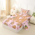 thumbnail image 2 of Manfei Brown Animals Capybara Twin Sheets,Cute Monogrammed M Print Bedding,3 Pieces, 2 of 6