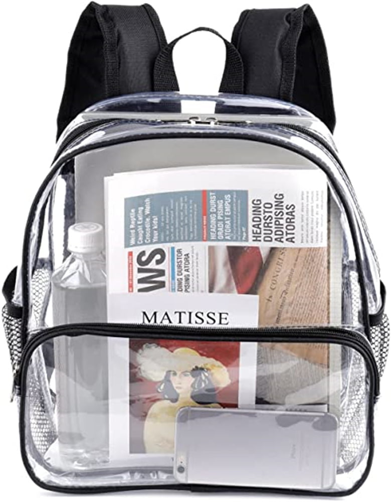 Magicbags Transparent Backpack PVC Clear See-Through Bag For School Work Travel 
