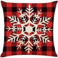 thumbnail image 3 of 4PCS 18"x18" Throw Pillow Covers Christmas Decorative Couch Pillow Cases Cotton Linen Pillow Square Cushion Cover for Sofa, Couch, Bed and Car (Christmas-E), 3 of 5