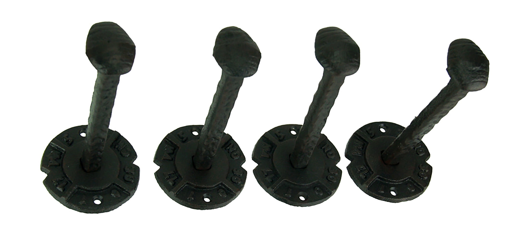 De Leon Rustic Cast Iron Antique Nail Wall Hook Set of 4