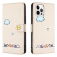 thumbnail image 3 of Allytech for iPhone 14 Pro case, Luxury PU Leather Wallet Flip Protective Case Cover with  Card Slots Shockproof Protective Case Kickstand Strap - Beige, 3 of 8