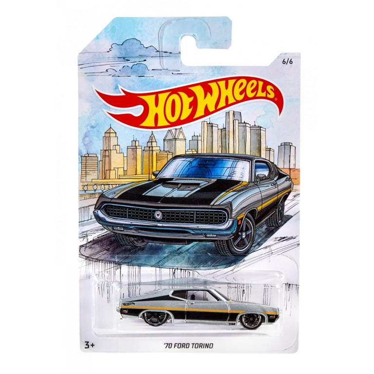 ミニカー Hot Wheels 70 Ford Torino 40th Hot Wheels '70 Ford Torino Blue HW Racing Logo 1:64 Scale