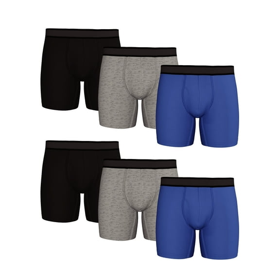 Athletic Works Men's Breathable Mesh Performance Boxer Briefs, 6 Pack