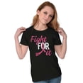 thumbnail image 4 of Fight For It Breast Cancer Aware Pink Womens Slim Fit Graphic Tee Brisco Brands L, 4 of 5