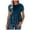 Blue, variant on Womens Velvet Peplum Babydoll Tops Casual Crewneck Pleated Blouse Short Sleeve Flared Swing Pullover