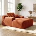 thumbnail image 2 of FFH Plush Chaise Lounge Chair Indoor, Boneless Sleeper Sofa Bed, No Assembly Required, Orange, 2 of 6
