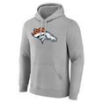 thumbnail image 2 of Men's Heather Gray Denver Broncos Primary Team Logo Fitted Pullover Hoodie, 2 of 3