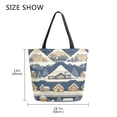 thumbnail image 5 of FORMRS Womens Canvas Tote Bag with Zipper Inner Pocket Shoulder Handbag, Winter Village, 5 of 7