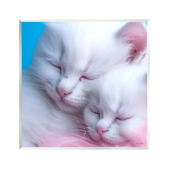 Stupell Industries Tucked In White Cats Animals & Insects Painting Unframed Art Print Wall Art, 12 x 12