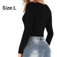 thumbnail image 2 of Justaucorps Aguichant à Col Rond Manches Longues Slim Double Couche pour Femmes Printemps, 2 of 6