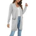 thumbnail image 4 of Uvplove Womens Classic Draped Long Sleeve Open Front Casual Knit Sweater Cardigan,Light Gray,XL,S-2XL, 4 of 9