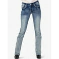 thumbnail image 2 of Grace In LA Women's Cross Fleur De Lis Embroidered Pockets Bootcut Stretch Jeans (26), 2 of 3