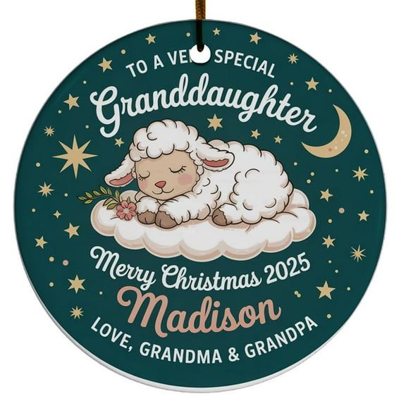to A Very Special Granddaughter Sheep Christmas Ornament Xmas 2025, Custom Gift Special Granddaughter Sheep Christmas Ornament for New Baby Girl