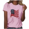 thumbnail image 2 of Xdegoge 4Th of July Patriotic T Shirts for Women USA American Flag Short Sleeve Crewneck Stars and Stripes Glitter Graphic Print Casual Soft Summer Tops, 2 of 5
