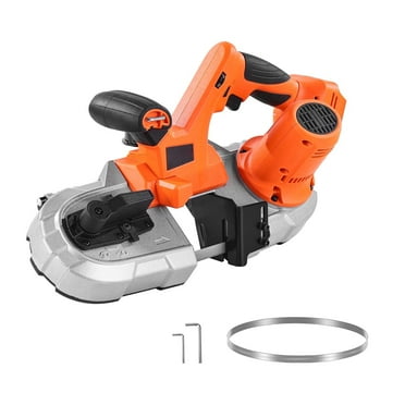 KFFKFF 20V Cordless Portable Band Saw, 2.56-Inch Cutting Depth, 360W Brushless Motor, Compact Design with Hang Hooks, Adjustable Speed 0-192 m/min, Suitable for Metal and Wood Cutting (Tool Only)