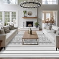 thumbnail image 3 of 5'x8' Area Rugs, Black White Striped Indoor Outdoor Area Rug for Living Room Bedroom, Modern Farmhouse Geometric Washable Bathroom Rugs Kitchen Floor Carpet Mats Home Decor Aesthetic, 3 of 8