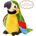 thumbnail image 1 of Divertido juguete de peluche de loro que habla, función de repetición, animales de peluche que agitan alas, pájaro de peluche, juguete de peluche de loro que habla para niños, 1 of 8