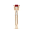 thumbnail image 3 of ANGARA Natural Classic Three Stone 1 ct Ruby and Diamond Ring in 14K Rose Gold for Women (Size-6mm) | July Birthstone, Birthday, Anniversary, Jewelry Gift for Women | Natural Ruby Ring, 3 of 9