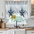thumbnail image 6 of Country Star Blue Swag Valances for Windows 2 Pack, Kitchen Window Curtains 36 Inch Length, Farmhouse Vintage Branches Wooden Privacy Swag Curtains for Living Room/Bathroom with Rod Pocket 36"x36", 6 of 8