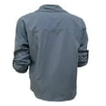 thumbnail image 4 of Women Button-down Denim Shirt Irregular Long Sleeve Lapel Loose Blouse Tops with Pockets Streetwear, 4 of 5