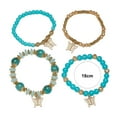 thumbnail image 6 of Hyasfey 4Pcs Women Bohemia Style Bracelet Faux Crystal Beads Butterflies Pendant Elastic Wristband Jewelry Gift, 6 of 8