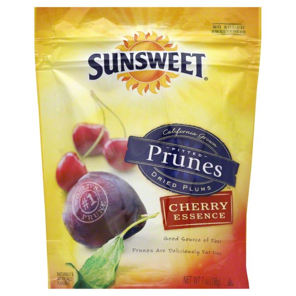 Sunsweet All Natural Cherry Essence Pitted Prunes Dried Plums, 7 Oz