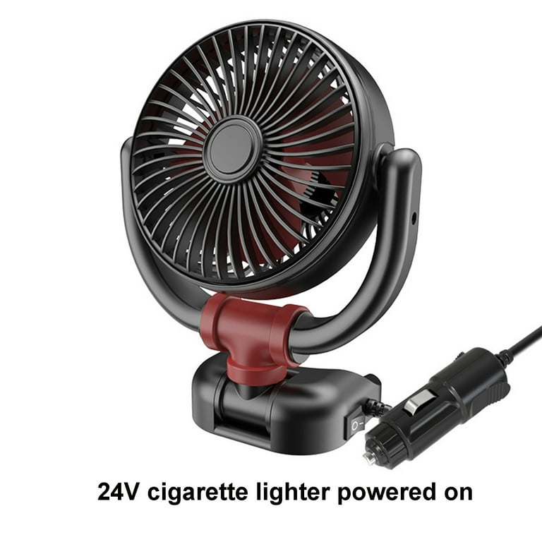 Wmkox8yii Car Fan Portable,USB or Cigarette Lighter Link Power Fan for Car  Vent,2 Speed Car Cooling Wired Fan with Quiet Brushless Motor 360 Degree 