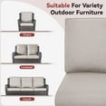 thumbnail image 5 of Planntonneo Outdoor Wicker Furniture Cushion Set, 25 x 22 x 4 Deep Seat Patio Chair Cushions, Beige, 1 Set, 5 of 5