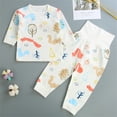thumbnail image 2 of Youmylove Kids Pajamas Toddler Children Kid Baby Boys Girls Cartoon Animals Tops Blouse Long Sleeves Cute High Waist Pants Trousers Sleepwear Pajamas Outfit Set Clothes 2Pcs, 2 of 8