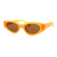 thumbnail image 3 of Women Classy Thick Temple Mod Cat Eye Plastic Sunglasses Orange Brown, 3 of 4