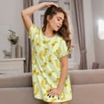 thumbnail image 3 of Kdxio Bananas Pattern Womens Short Sleeve Sleepshirt Scoopneck Cute Nightdress Ruffle Comfy Nightgown, 3 of 6