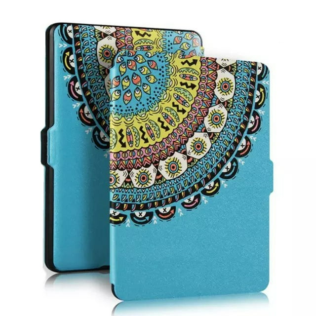 MasteelfCA Lightest Thinnest Protective Genuine Leather Cover with Auto Wake or Sleep for Amazon Kindle Paperwhite (Blue Totem)